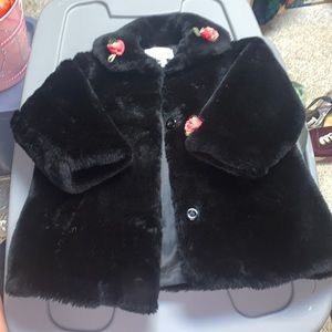COPY - Black for children’s Place coat with pink roses
